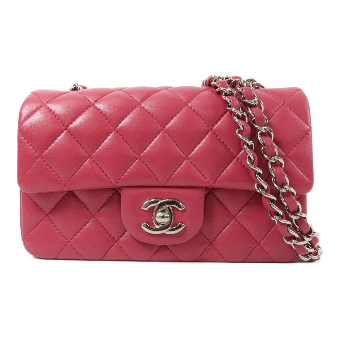 CHANEL A69900 Classic 20 Pink Chain Shoulder Bag CC SHW: CHANEL A69900 Classic 20 Pink Chain Shoulder Bag CC SHW CHANEL CC SHW Classic 20 Chain Shoulder Bag, model A69900, in pink/fuchsia calfskin (cowhide). Made in Italy, this shoulder bag is designed for 