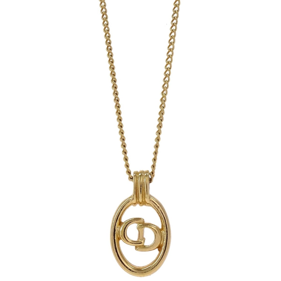 Dior Gold Plated Pendant Necklace Vintage Charm: Dior Gold Plated Pendant Necklace Vintage Charm Vintage Christian Dior pendant necklace in a gold-tone finish with a charm-style pendant. The piece presents in great overall condition and includes no 