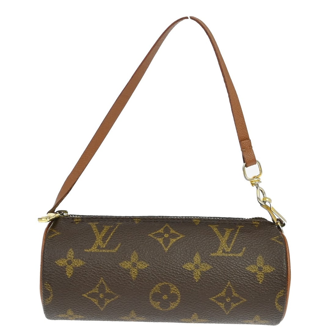 Louis Vuitton Papillon Micro Monogram Canvas Handbag with Attached Pouch: Louis Vuitton Papillon Micro Monogram Canvas Handbag with Attached Pouch Vintage Louis Vuitton Papillon attached pouch bag in brown Monogram canvas with leather handle and zip closure. This micro