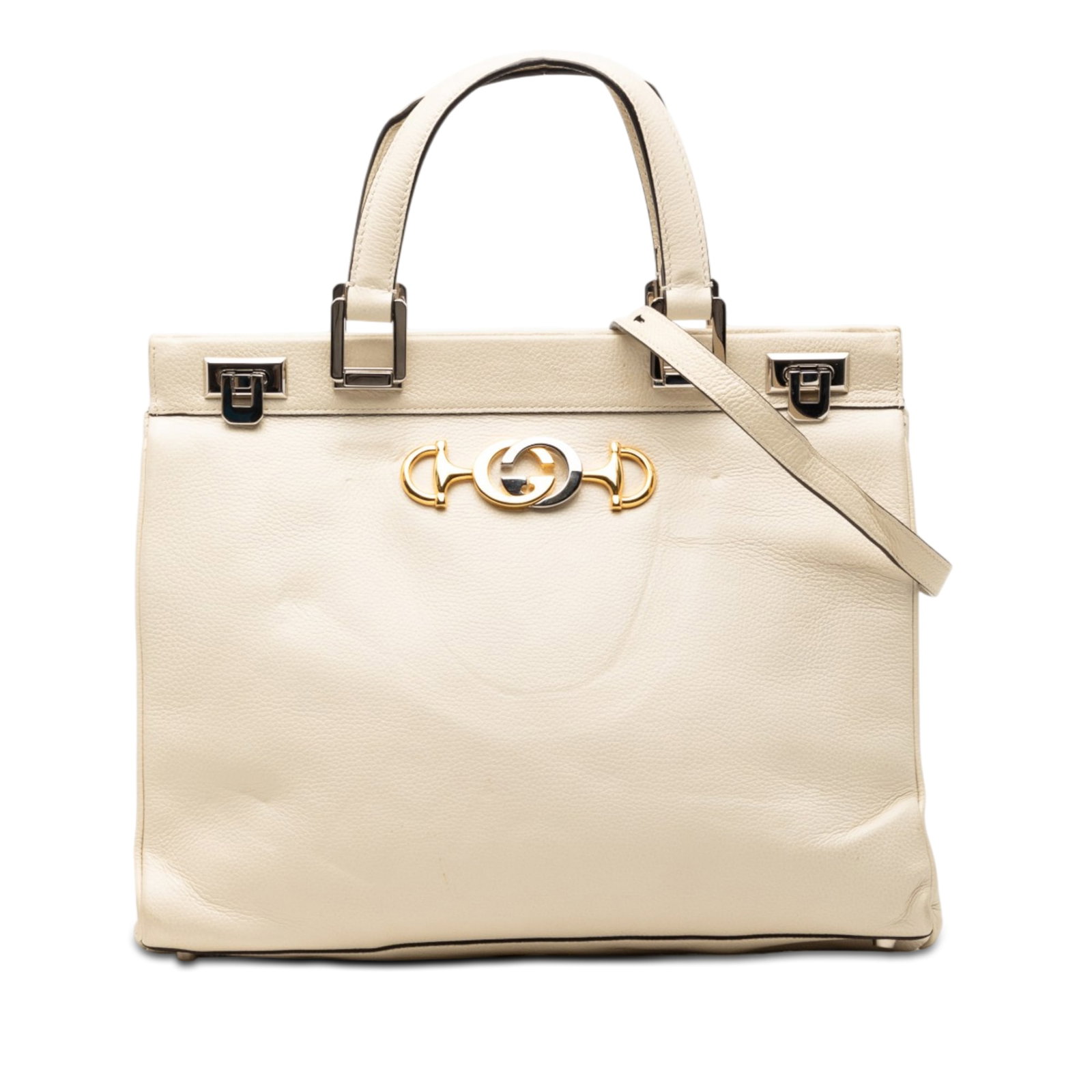 Gucci Zumi white calfskin satchel with detachable strap (1 of 7)