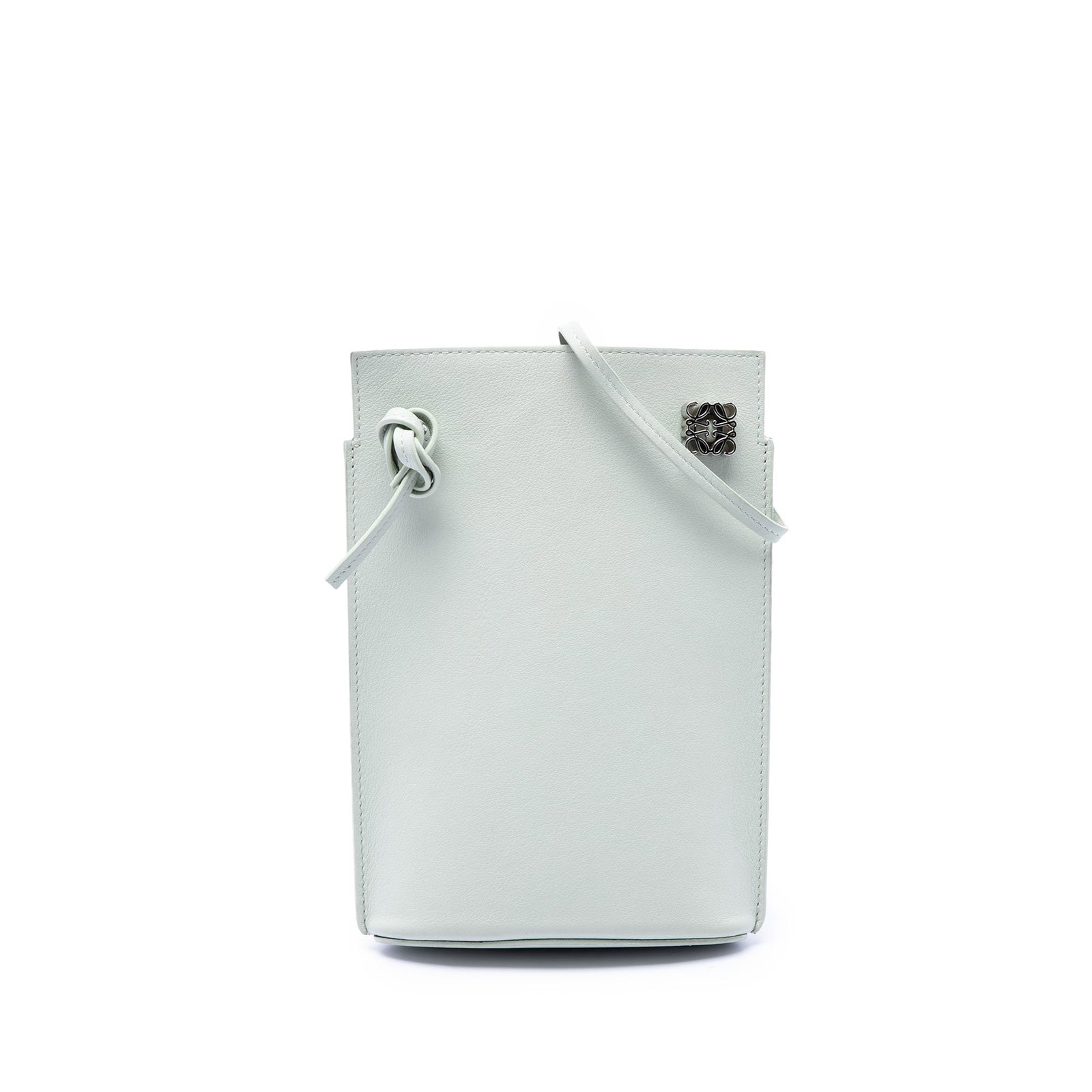 LOEWE Dice Pocket Crossbody Bag in White Calfskin: LOEWE Dice Pocket Crossbody Bag in White Calfskin LOEWE Calfskin Dice Pocket Crossbody bag in white leather, made in Spain. It features a leather body, flat leather shoulder strap, open top, and an ex