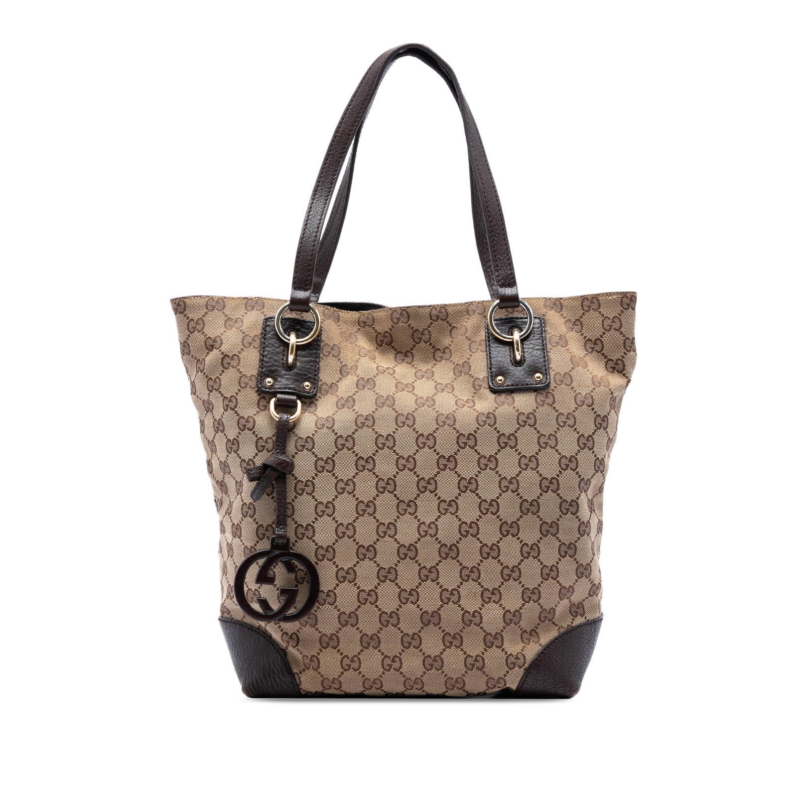 Gucci GG Charm Tote in Beige Canvas with Leather Trim (1 of 5)
