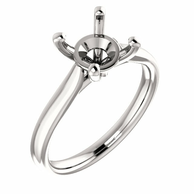 Rachel Koen 14K White Gold Four Prong Engagement Ring Mounting (1 of 5)