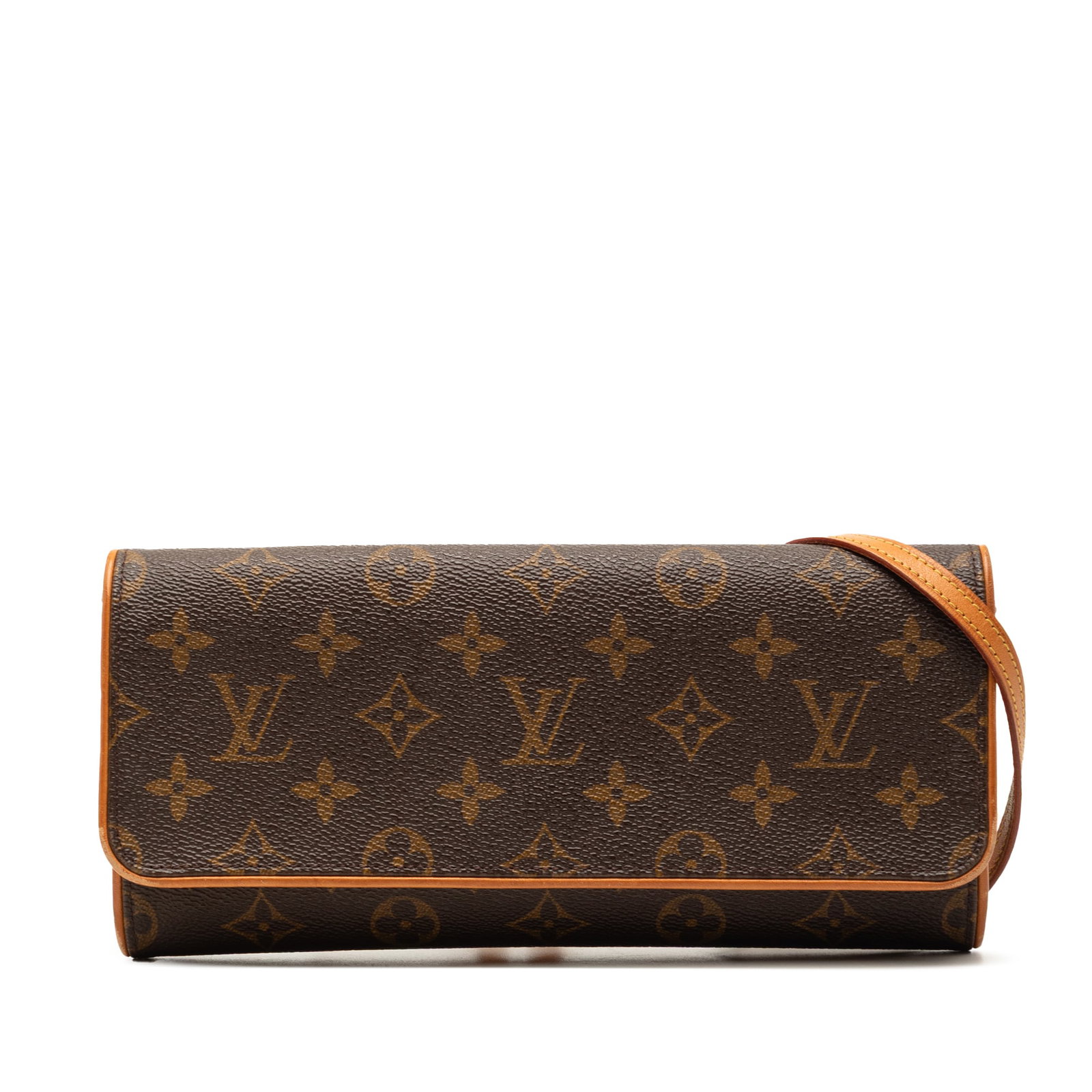 Louis Vuitton Monogram Twin GM Pochette Shoulder Bag: Louis Vuitton Monogram Twin GM Pochette Shoulder Bag Louis Vuitton Monogram Pochette Twin GM shoulder bag crafted with a monogram canvas body and vachetta leather trim. It features a flat vachetta lea