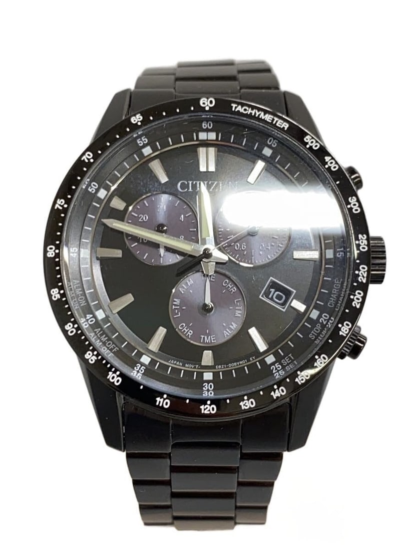 Citizen Eco-Drive Solar Stainless Steel Men's Wristwatch: Citizen Eco-Drive Solar Stainless Steel Men's Wristwatch This CITIZEN Collection Solar Eco-Drive E821-00c2403 men's wristwatch features a black stainless steel case and band. Designed for reliability 