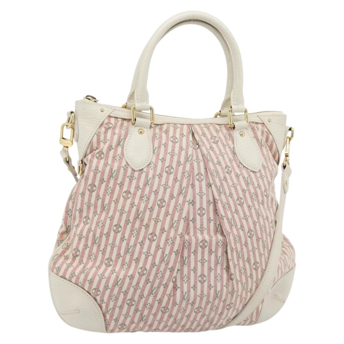 Louis Vuitton Marina GM 2way Hand Bag Pink Mini Lin Canvas M95493 (1 of 18)