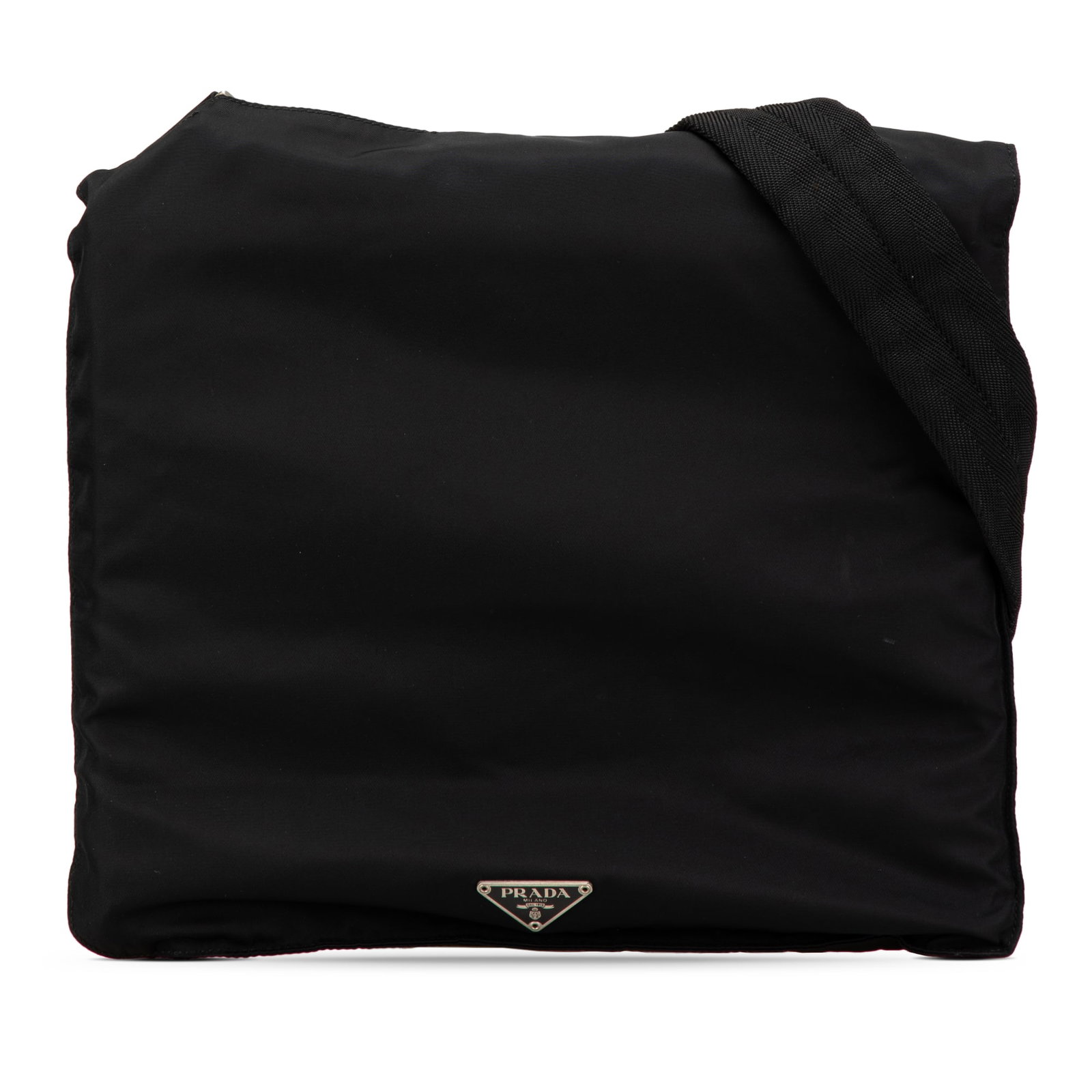 Prada Tessuto Black Nylon Adjustable Strap Crossbody Bag: Prada Tessuto Black Nylon Adjustable Strap Crossbody Bag This Prada Tessuto Zip Top Crossbody bag is crafted from durable black nylon fabric and features an adjustable flat strap, a secure top zip clo