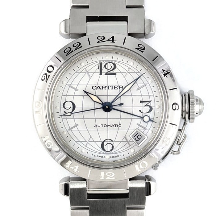 Cartier Pasha C Meridian W31078M7 Automatic GMT Date Watch (1 of 12)