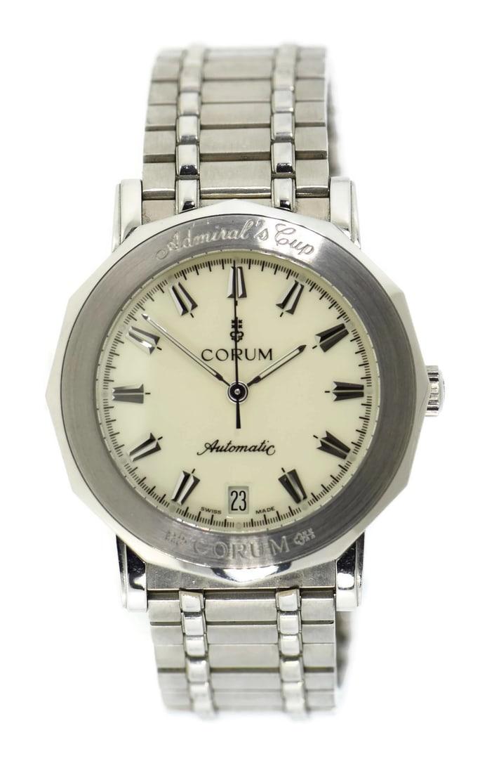 Corum Admiral's Cup 89.430.20 Stainless Steel Automatic Watch: Corum Admiral's Cup 89.430.20 Stainless Steel Automatic Watch Discover the elegance of the Corum Admiral's Cup Stainless Steel Watch, model 89.430.20, crafted during the years 2000-2009. This sophisti