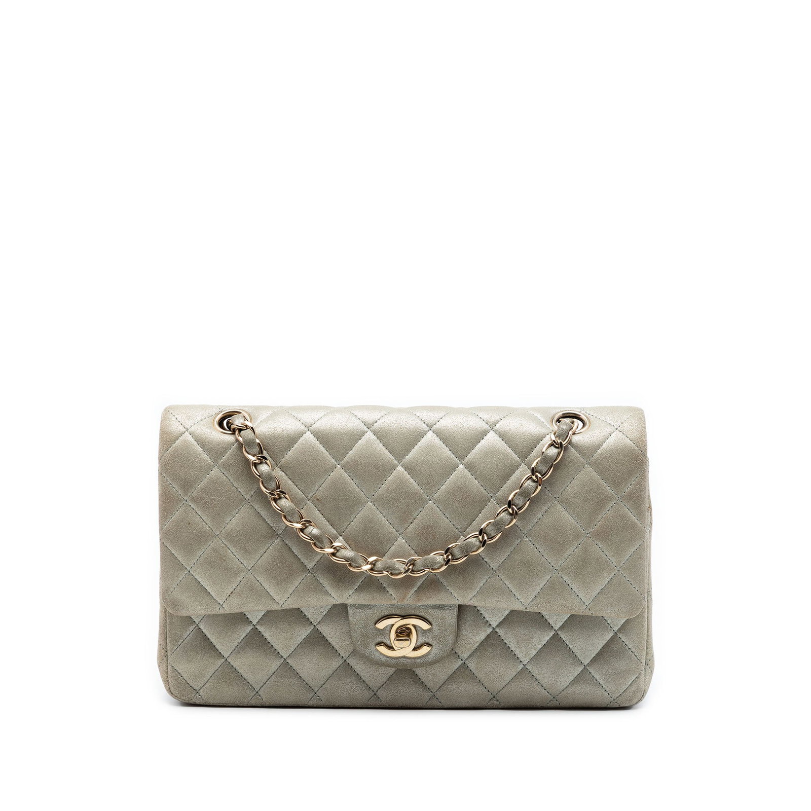 Chanel Medium Classic Double Flap Shoulder Bag Iridescent Lambskin (1 of 6)
