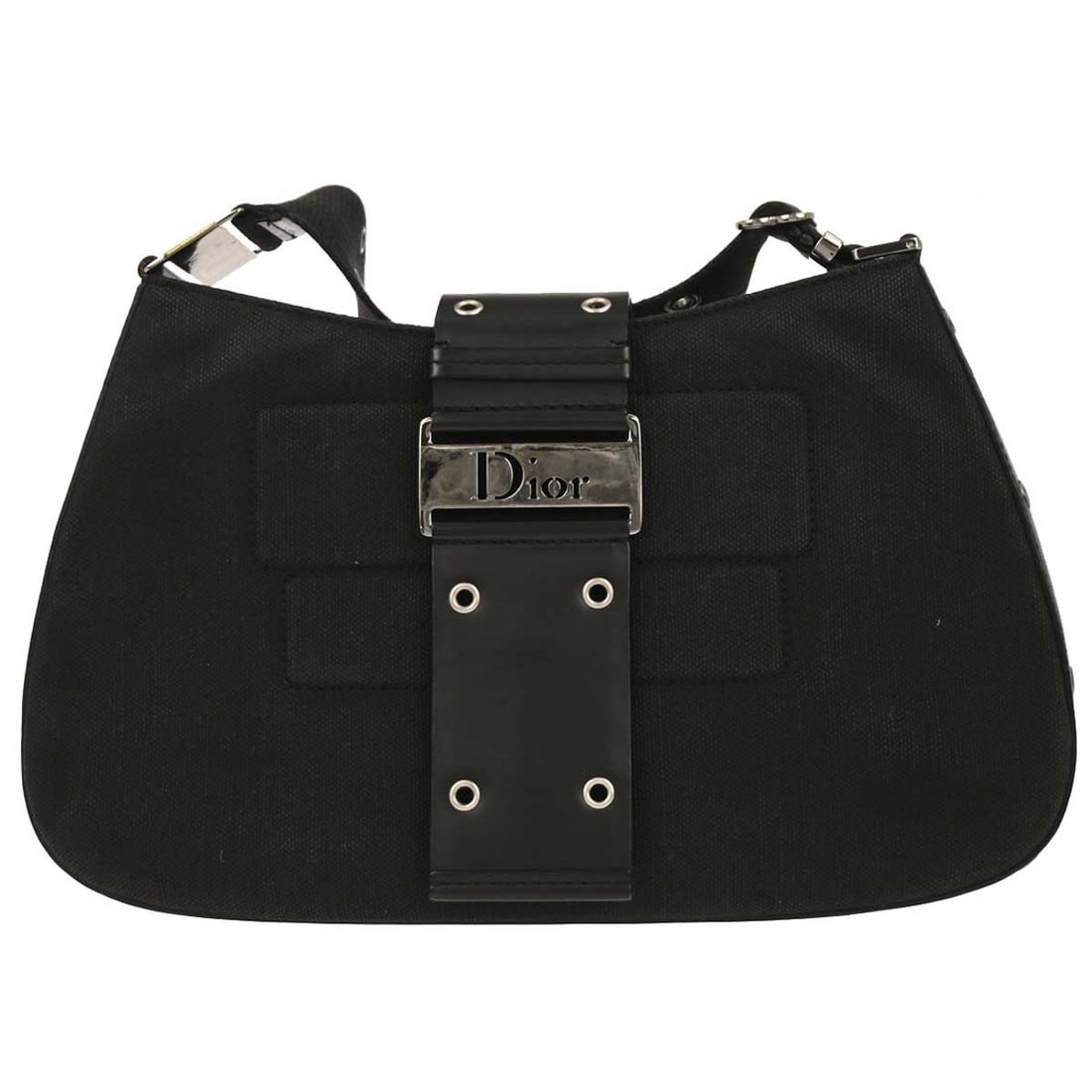 Dior Street Chic Columbus Medium Shoulder Bag Black Canvas Leather: Dior Street Chic Columbus Medium Shoulder Bag Black Canvas Leather Christian Dior Columbus shoulder bag in black canvas and leather from the Dior Street Chic line. This medium shoulder bag features a 