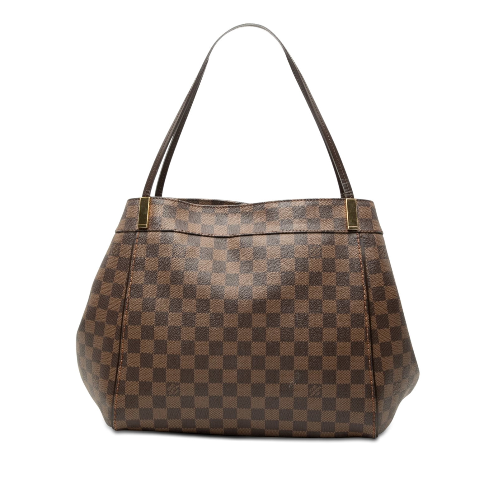 Louis Vuitton Marylebone GM Damier Ebene Shoulder Bag: Louis Vuitton Marylebone GM Damier Ebene Shoulder Bag Louis Vuitton Marylebone GM in Damier Ebene canvas with flat leather straps, an open top with hook closure, and an interior with zip and slip pock