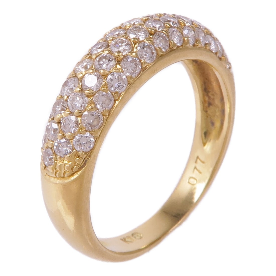JEWELRY 18K Yellow Gold Diamond Ring Size 5: JEWELRY 18K Yellow Gold Diamond Ring Size 5 A women's diamond ring in K18 yellow gold with a clear diamond main stone. The ring is size 5 and has a ring width of 2-3 mm (0.8 in). It weighs 3.3 g and i