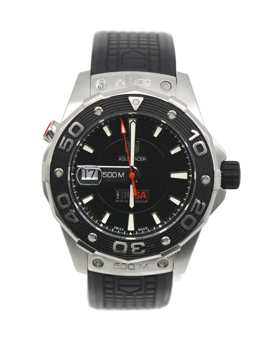 TAG Heuer WAJ2118 Aquaracer automatic stainless steel wristwatch (1 of 5)