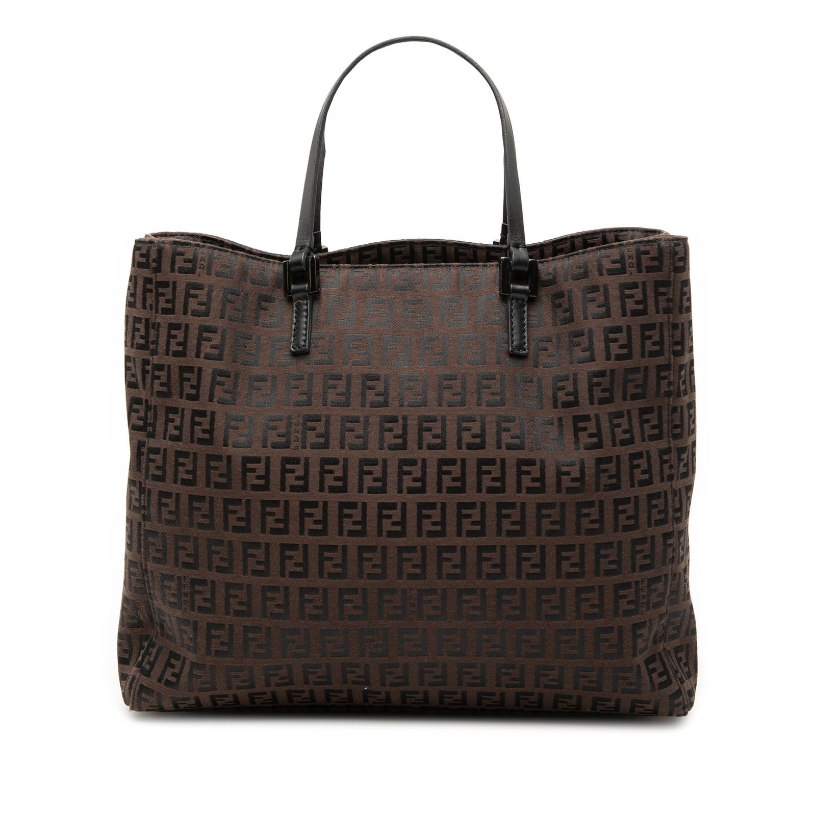 Brown Fendi Zucchino Pattern Canvas Shoulder Tote Bag (1 of 7)