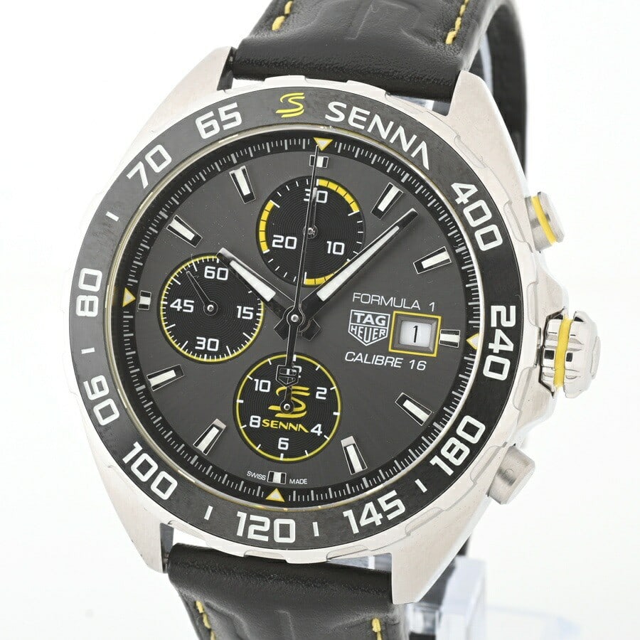 TAG HEUER Formula 1 Senna Special Edition Chronograph CAZ201B.FC6487 200m Water Resistant: TAG HEUER Formula 1 Senna Special Edition Chronograph CAZ201B.FC6487 200m Water Resistant Introducing the TAG HEUER Formula 1 Senna Special Edition Chronograph, a sophisticated wristwatch designed for