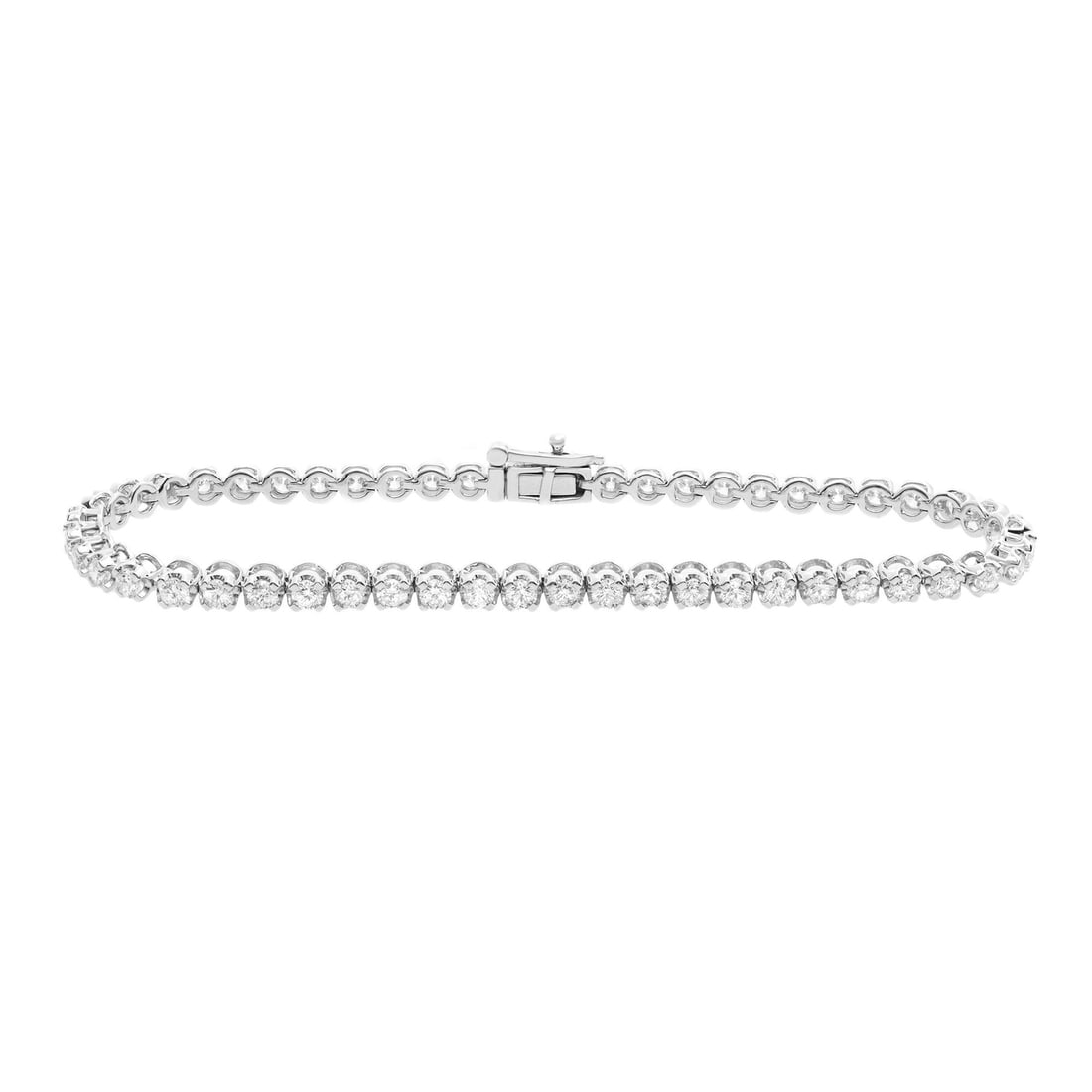 14K White Gold Tennis Bracelet Rachel Koen 3.54ct Natural Round Diamonds: 14K White Gold Tennis Bracelet Rachel Koen 3.54ct Natural Round Diamonds Beautifully crafted Rachel Koen tennis bracelet set with natural round-cut diamonds in 14k white gold. This pre-owned bracelet 
