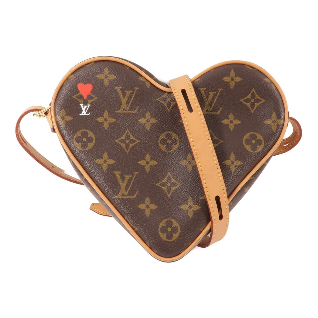 Louis Vuitton Game On Coeur Monogram Shoulder Bag M57456 Brown: Louis Vuitton Game On Coeur Monogram Shoulder Bag M57456 Brown Louis Vuitton Game On Coeur shoulder bag, model M57456, in brown monogram and PVC coated canvas. It features a shoulder strap with an adj