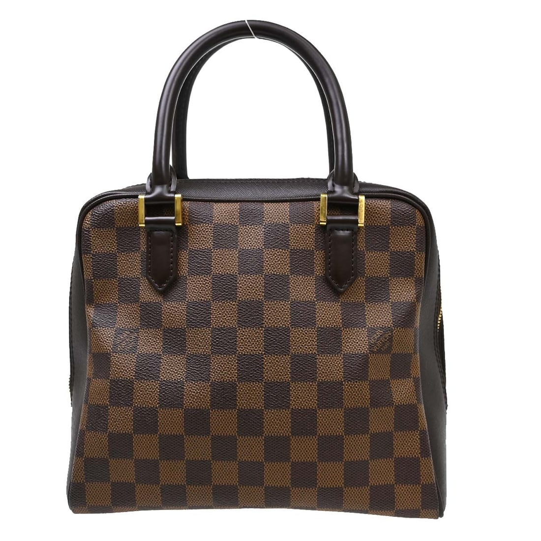 Louis Vuitton Brera Damier Ebene Brown Handbag N51150: Louis Vuitton Brera Damier Ebene Brown Handbag N51150 Louis Vuitton Damier Brera handbag in brown Damier canvas and leather, featuring a check pattern, double handles, and a zipper closure. It has an 