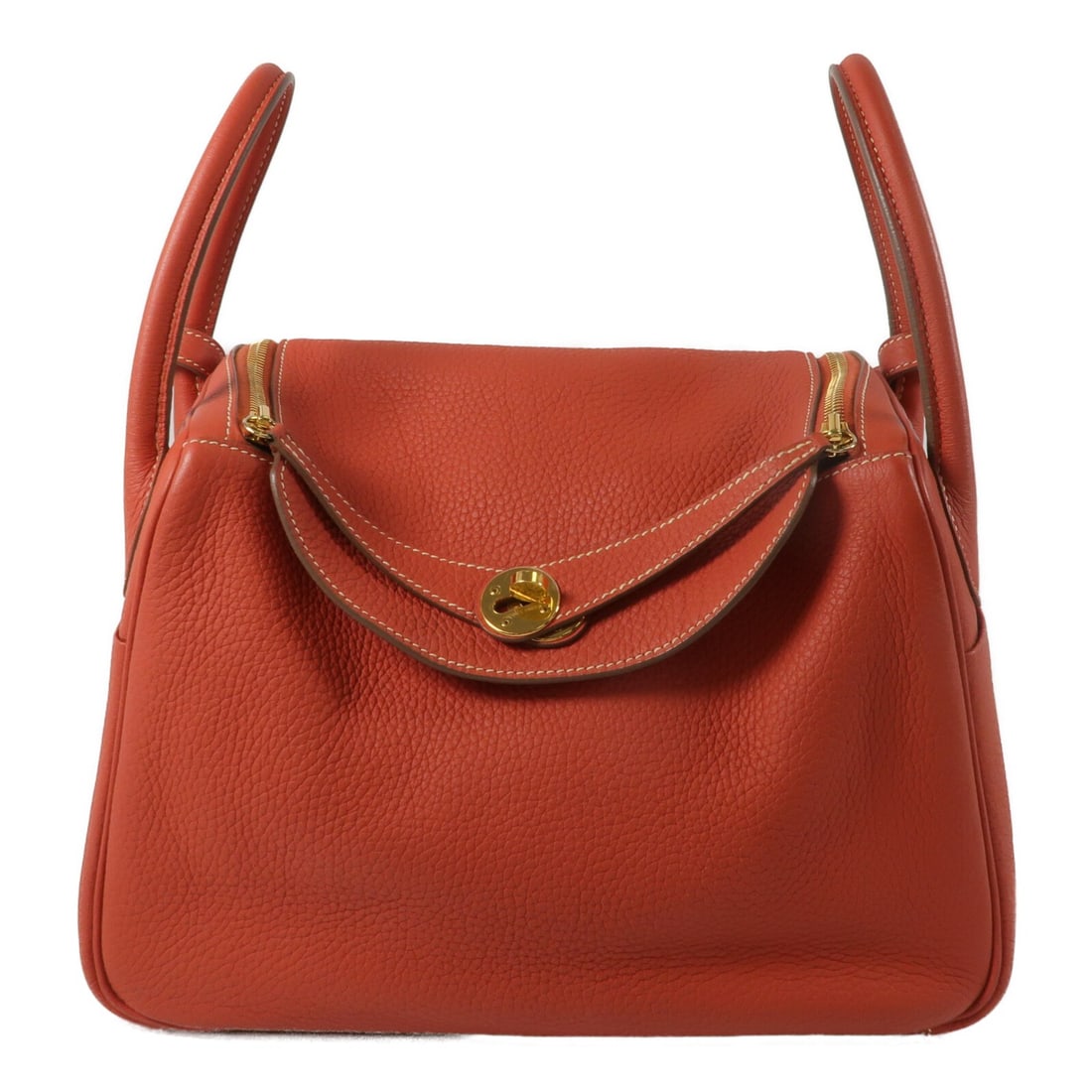 Hermes Lindy 30 Shoulder Bag Rouge Tomate Clemence Leather: Hermes Lindy 30 Shoulder Bag Rouge Tomate Clemence Leather Hermes Lindy 30 shoulder bag in Taurillon Clemence leather, presented in Rouge Tomate. This bag is for women and comes with a storage box and
