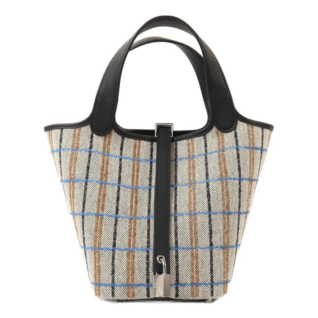 Hermes Picotin PM Tote Toile H Veau Swift Leather Ecru Black Fauve: Hermes Picotin PM Tote Toile H Veau Swift Leather Ecru Black Fauve Hermes PHW Picotin PM Tote Bag made with toile canvas and Veau Swift calfskin in Ecru, Black, Gray, and Fauve. This women's regular-s