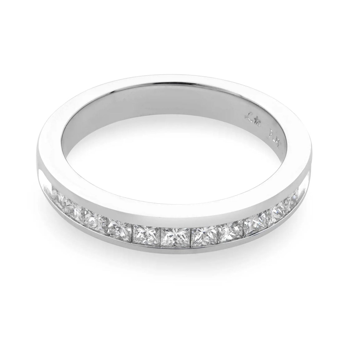 Rachel Koen Platinum 0.50ct Princess Cut Diamond Wedding Band Size 7: Rachel Koen Platinum 0.50ct Princess Cut Diamond Wedding Band Size 7 This stunning Rachel Koen wedding band ring features a classic design adorned with 11 channel-set princess cut diamonds, totaling 0
