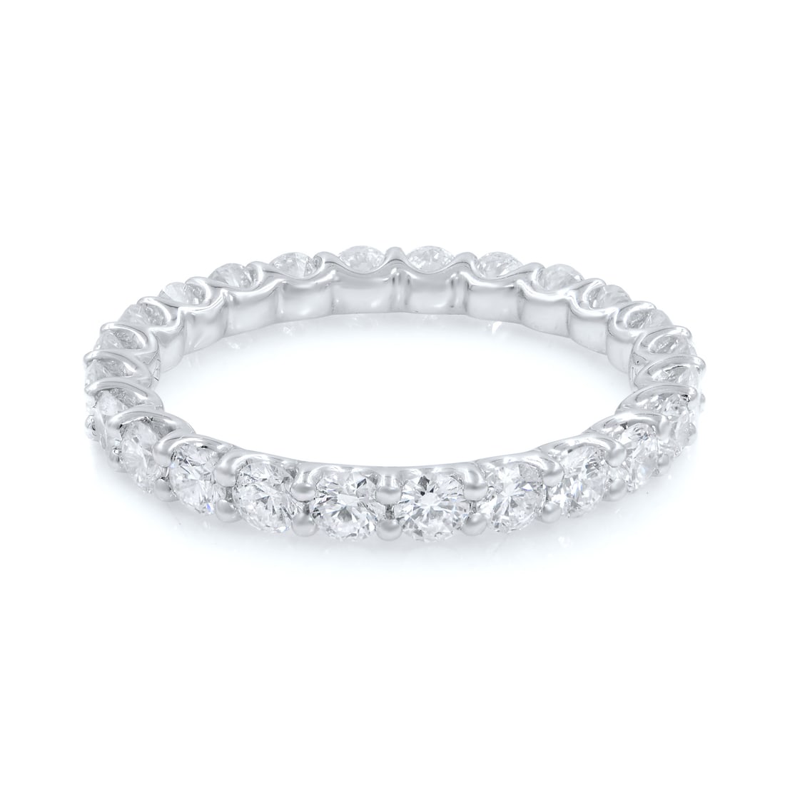Rachel Koen U-Shape Diamond Eternity Ring 18K White Gold 1.25ct (1 of 2)