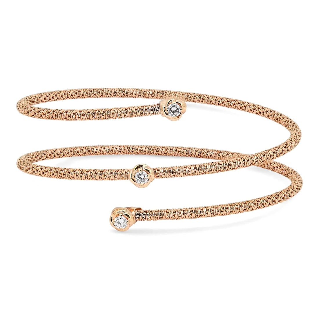 Giovanni Ferraris 18K Rose Gold Titanium Diamond Wrap Bracelet (1 of 7)
