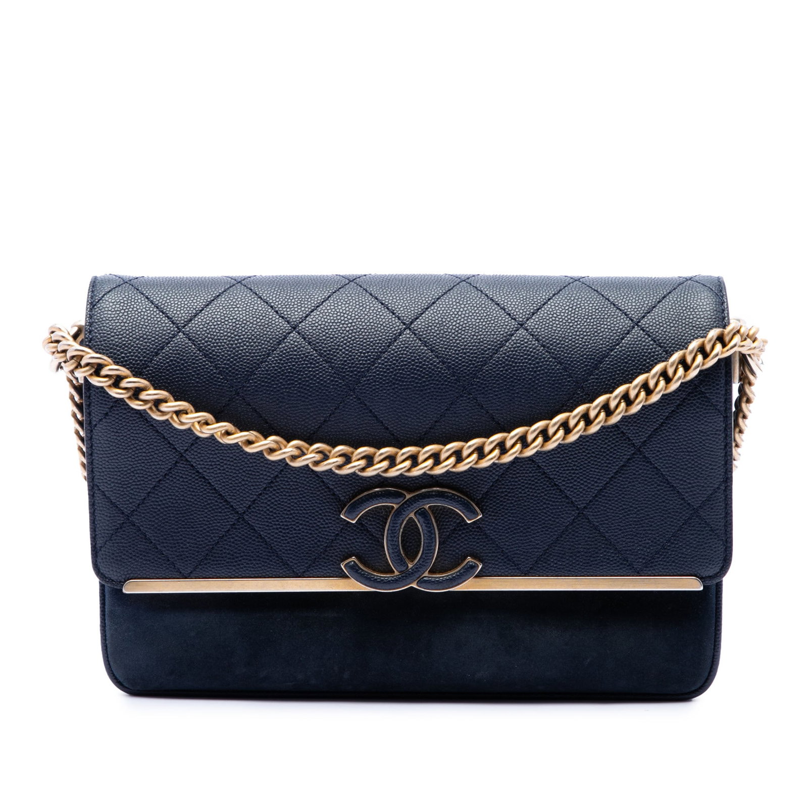 Chanel Lady Coco Flap Blue Caviar Suede Leather Shoulder Bag (1 of 6)