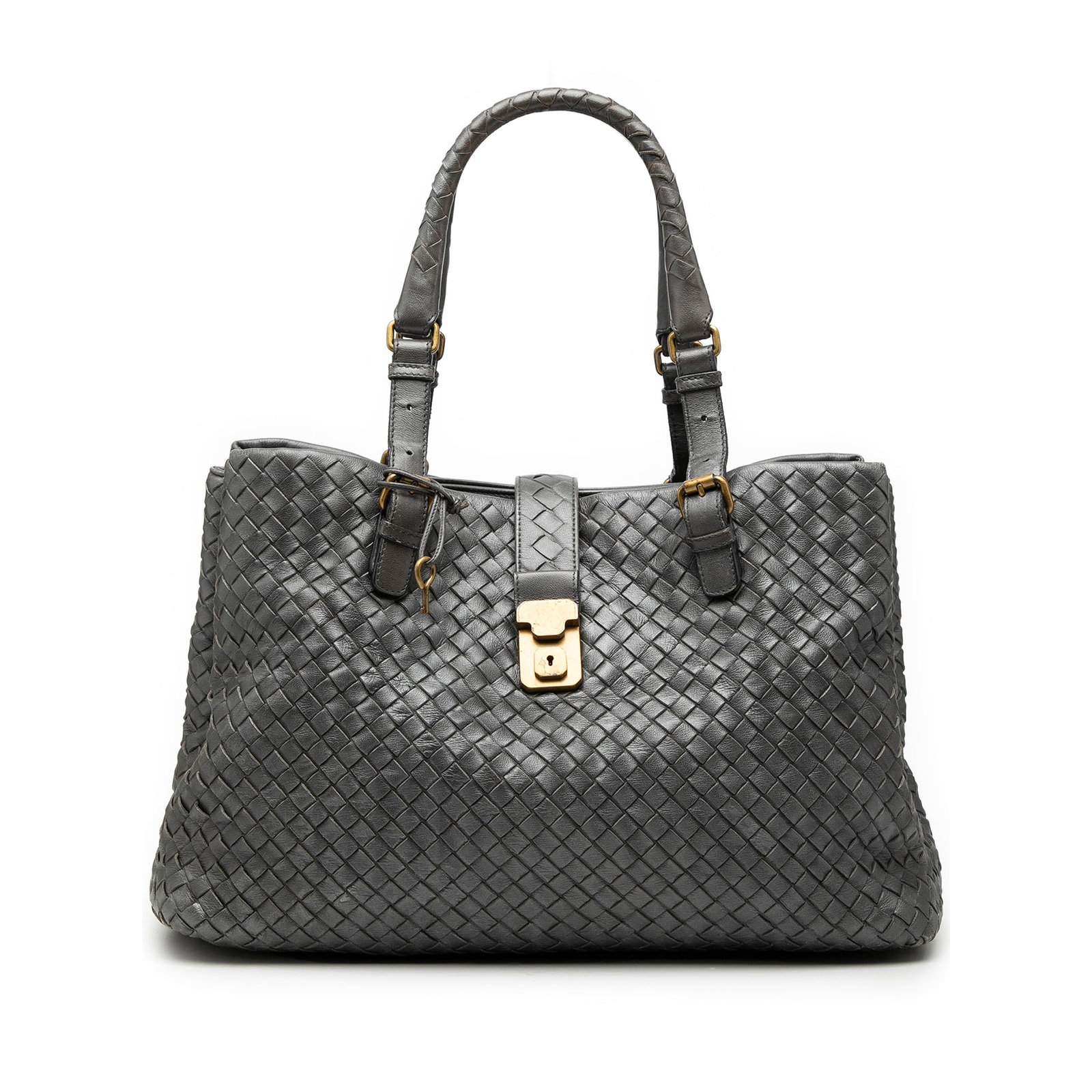 Bottega Veneta Roma gray nappa leather tote (1 of 7)