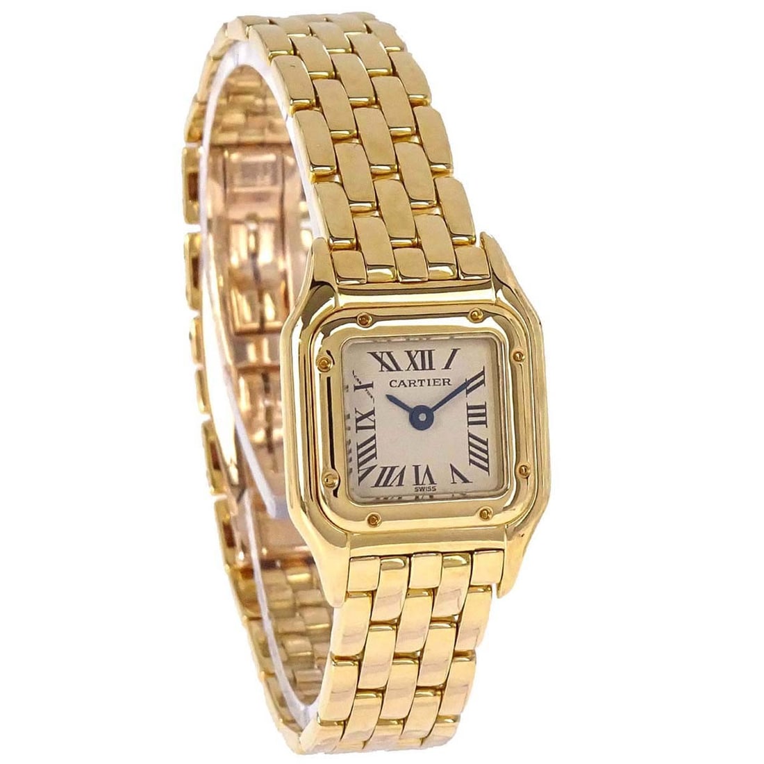 Cartier Mini Panthere Women's Quartz Wristwatch 17mm 18KYG: Cartier Mini Panthere Women's Quartz Wristwatch 17mm 18KYG Cartier Mini Panthere wristwatch with a quartz movement and analog display. This women's watch features a 17 mm case, beige dial, gold case a