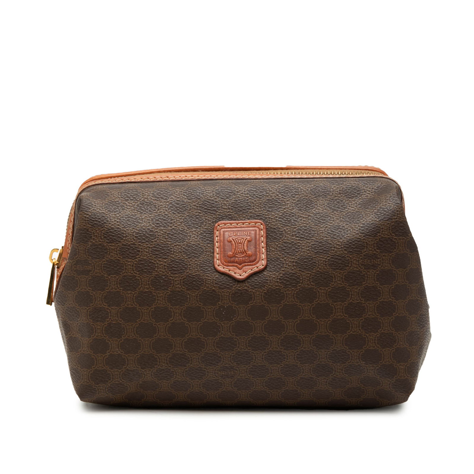 Celine Macadam zip pouch in coated canvas with leather trim (1 of 6)
