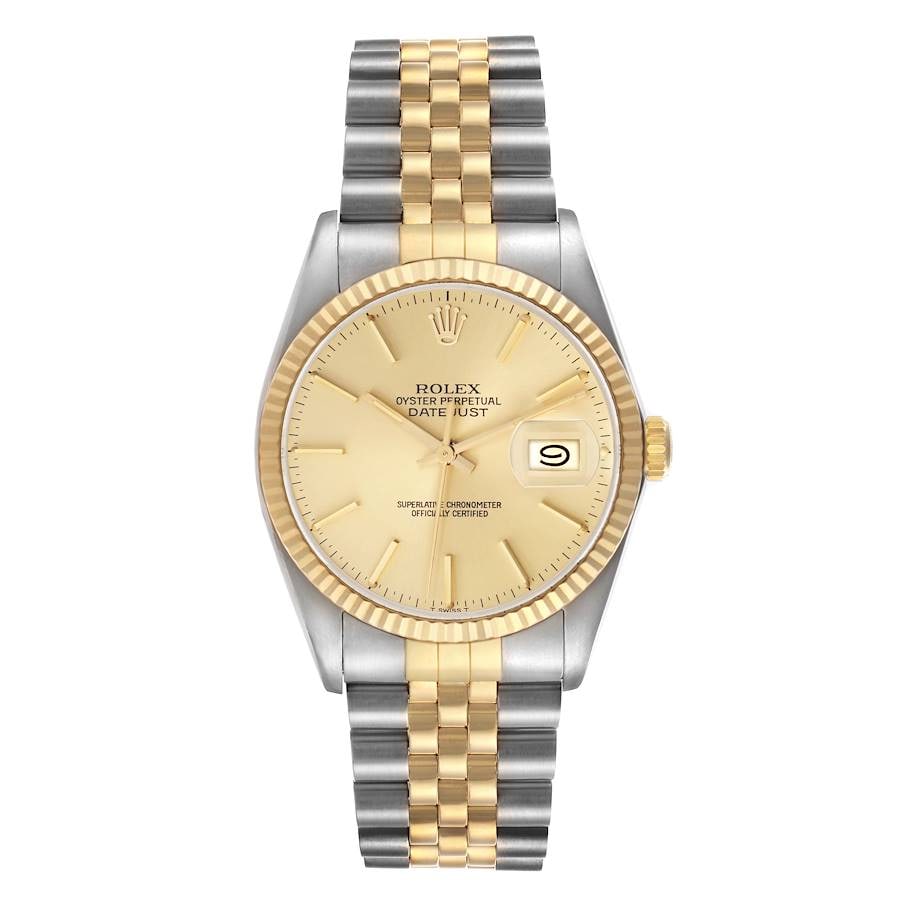 Rolex Champagne Stick Dial Datejust Watch Ref 16013 with D Link Jubilee Bracelet (1 of 4)