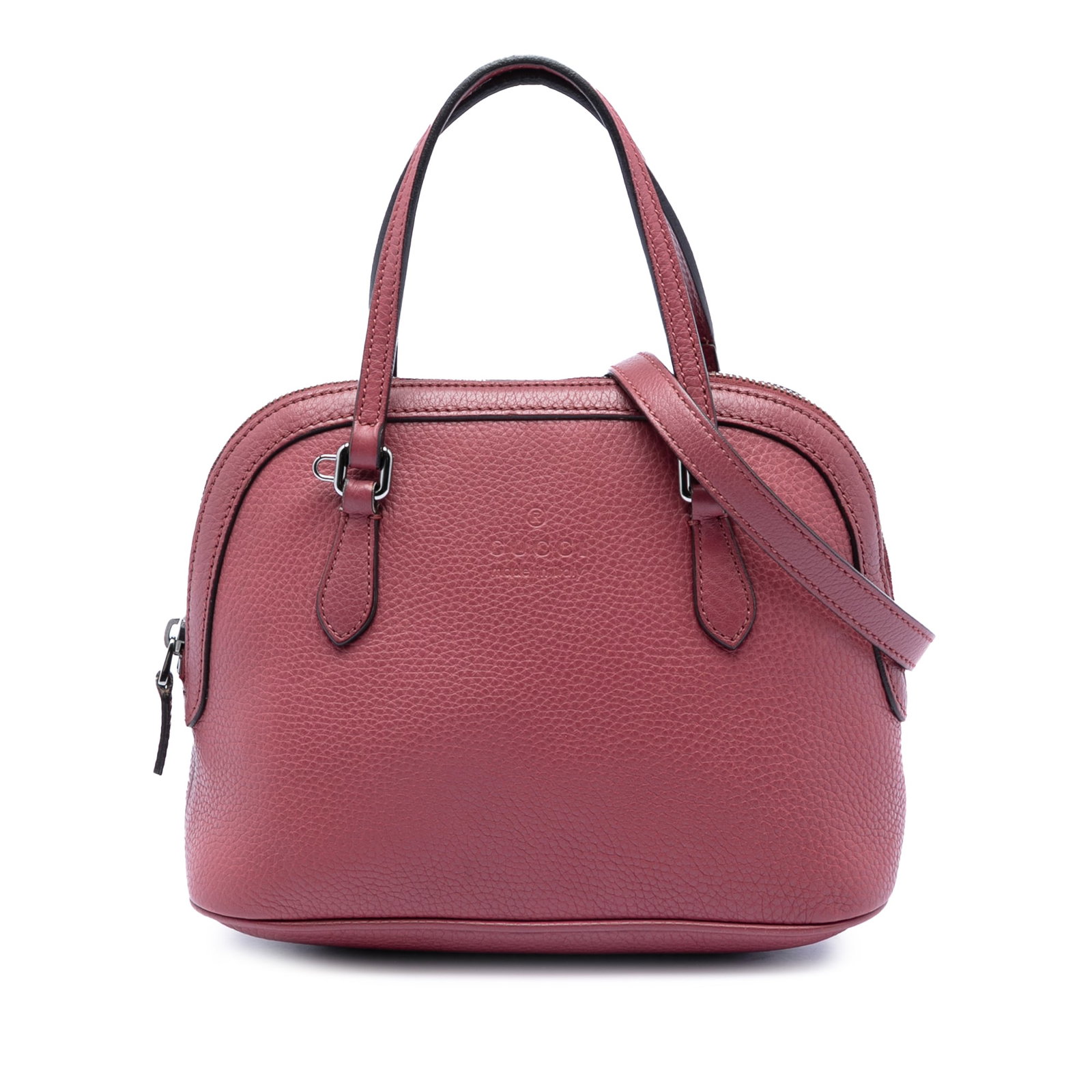 Gucci Mini Guccissima Leather Dome Satchel Pink Italian Handbag: Gucci Mini Guccissima Leather Dome Satchel Pink Italian Handbag This Mini Guccissima Dome Satchel features a leather body in pink, flat leather handles, a detachable flat strap, a top zip closure, and