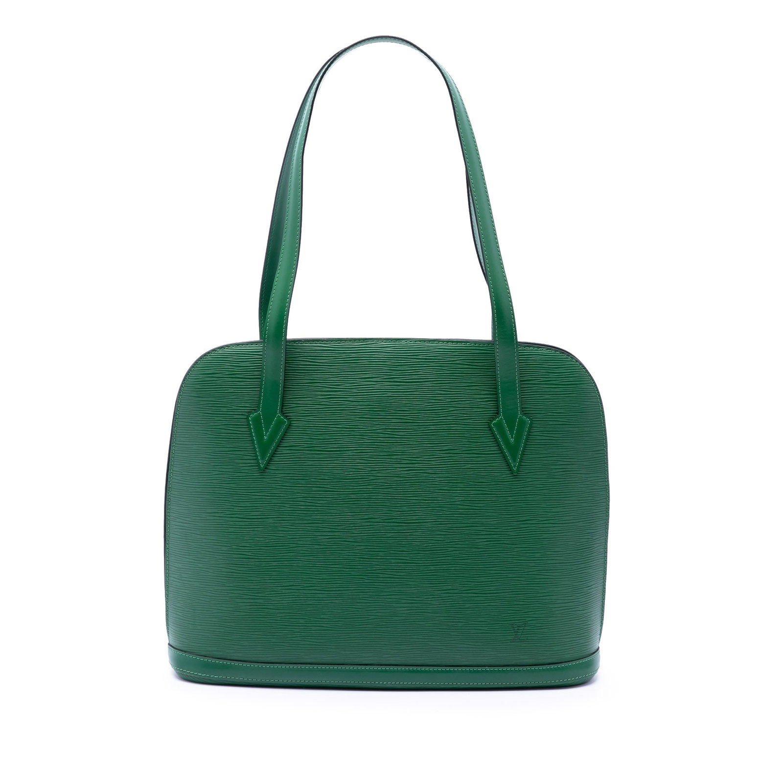 Louis Vuitton Epi Lussac Green Leather Shoulder Bag: Louis Vuitton Epi Lussac Green Leather Shoulder Bag Louis Vuitton Epi Lussac shoulder bag in green Epi leather with flat straps, a top zip closure, and an interior zip pocket. Made in France. Conditio