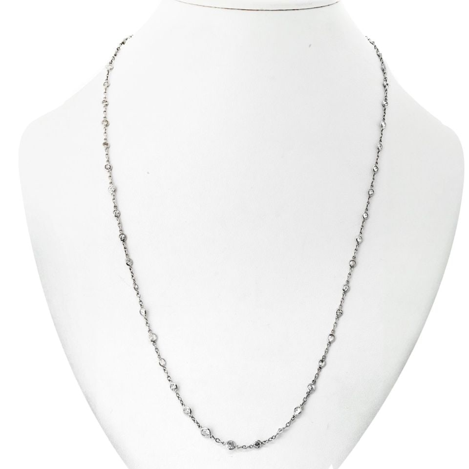 Platinum Diamonds by the Yard Necklace 52 Round Stones 22 Inch 6.75cttw (1 of 4)