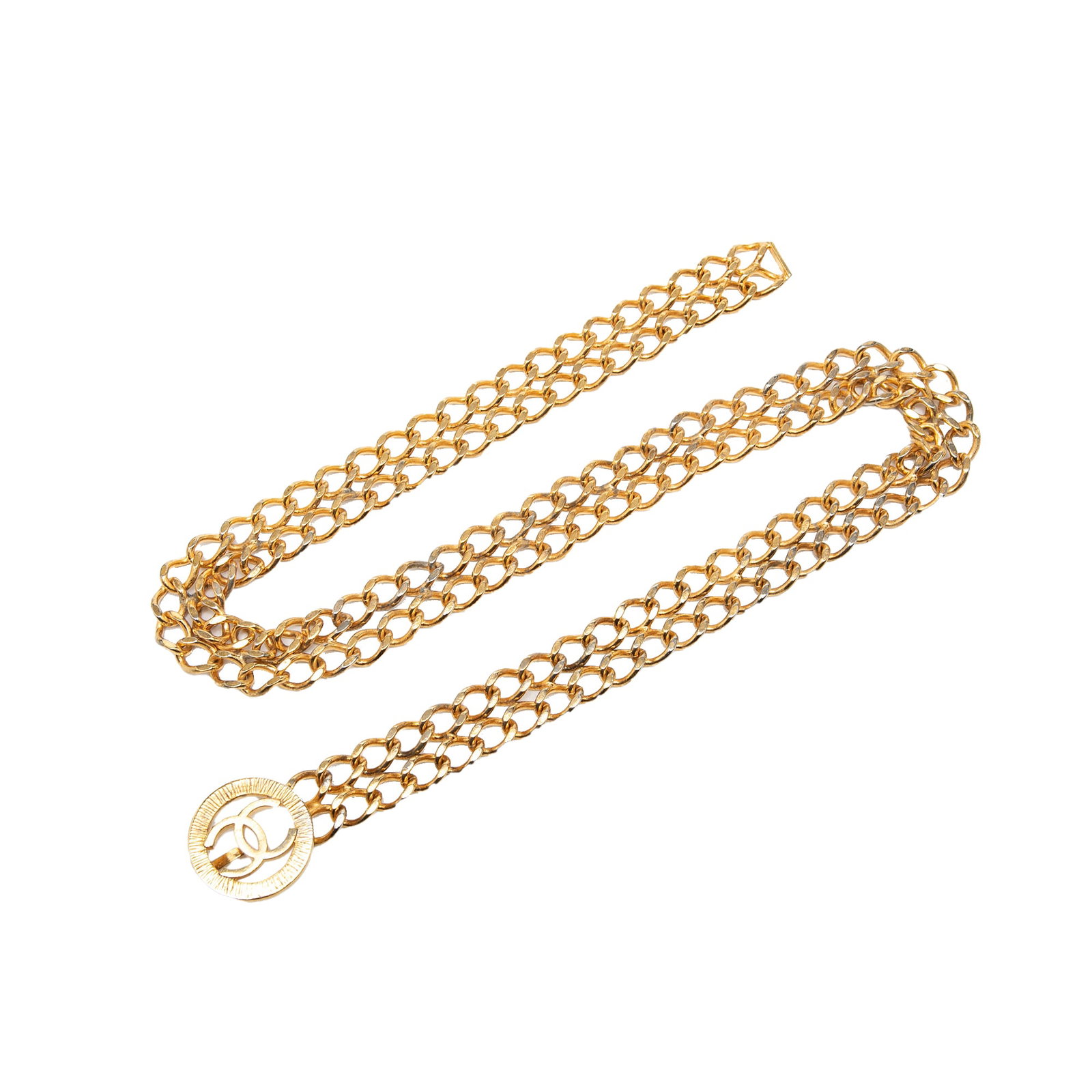 Chanel CC Double Chain Gold Plated Belt (1 of 3)