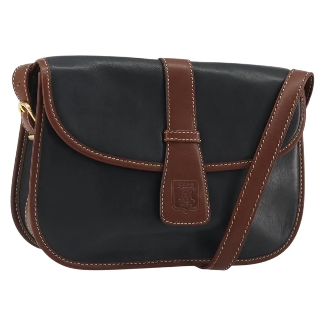 Celine Vintage Flap black leather shoulder bag: Celine Vintage Flap black leather shoulder bag Celine Vintage Flap leather bag for women in black. Made in Italy, this bag features a vintage flap design and measures 25 cm x 17 cm x 7 cm. Condition i