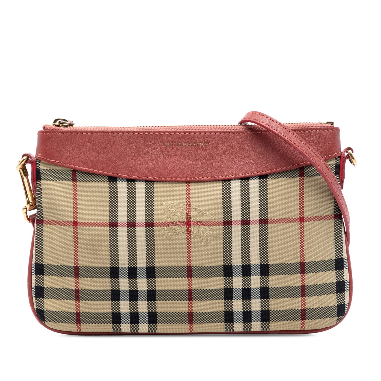 Burberry Peyton Haymarket Check canvas crossbody bag (1 of 6)