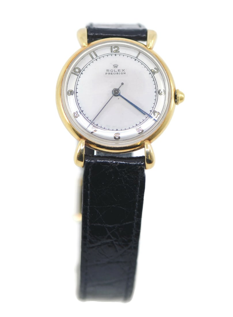 Rolex Precision 14K Yellow Gold Manual Watch Ref 4411: Rolex Precision 14K Yellow Gold Manual Watch Ref 4411 This exquisite Rolex Precision wristwatch features a classic design crafted in 14K yellow gold. The watch is powered by a reliable mechanical (man