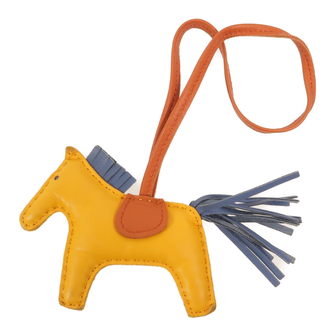 Hermes Rodeo PM Lambskin Charm Jaune d'Or Agate: Hermes Rodeo PM Lambskin Charm Jaune d'Or Agate Hermes Rodeo PM charm made from Agneau Milo/Veau Swift leather in Jaune d'Or/Agate. It is described as a very good AB condition item and comes with no a