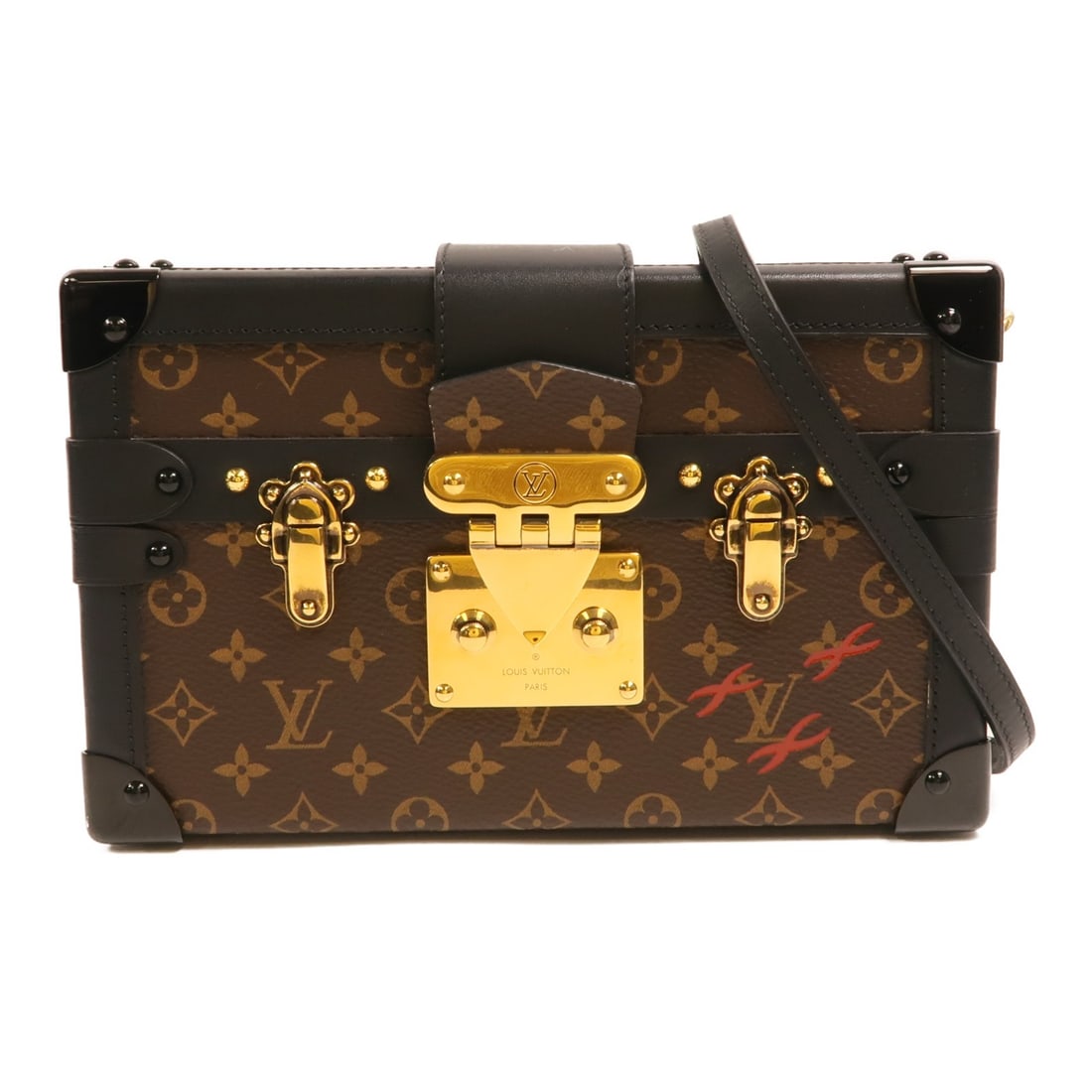Louis Vuitton Petite Malle M44199 Monogram Shoulder Bag Brown (1 of 17)
