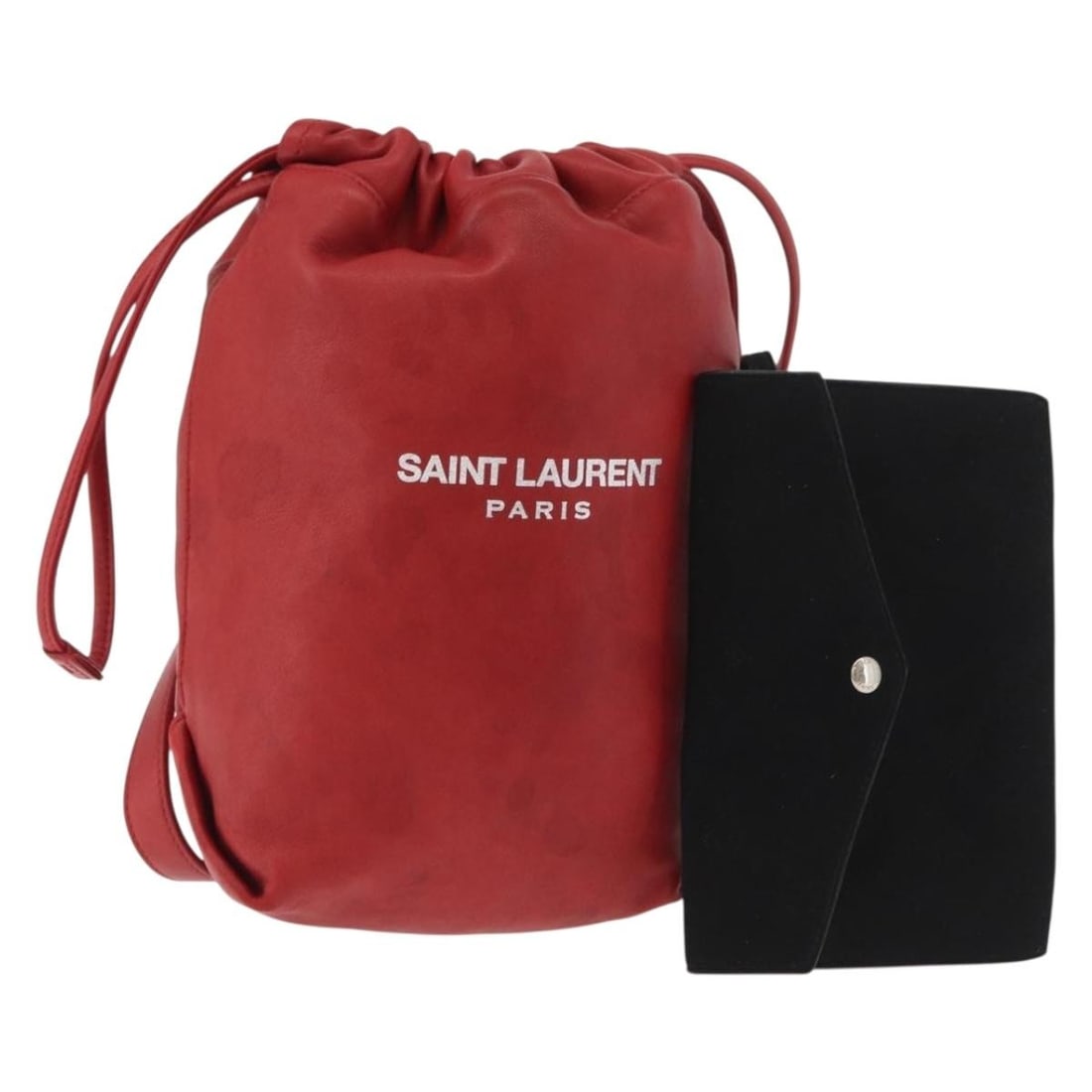 Saint Laurent Teddy Red Leather Small Shoulder Bag with Pouch (1 of 18)