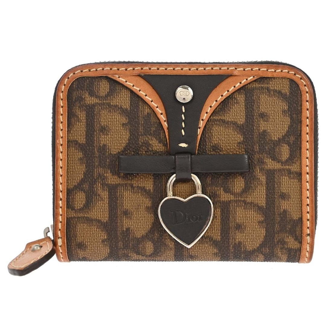 Dior Romantic Brown Zip Around Wallet Coin Purse (1 of 15)