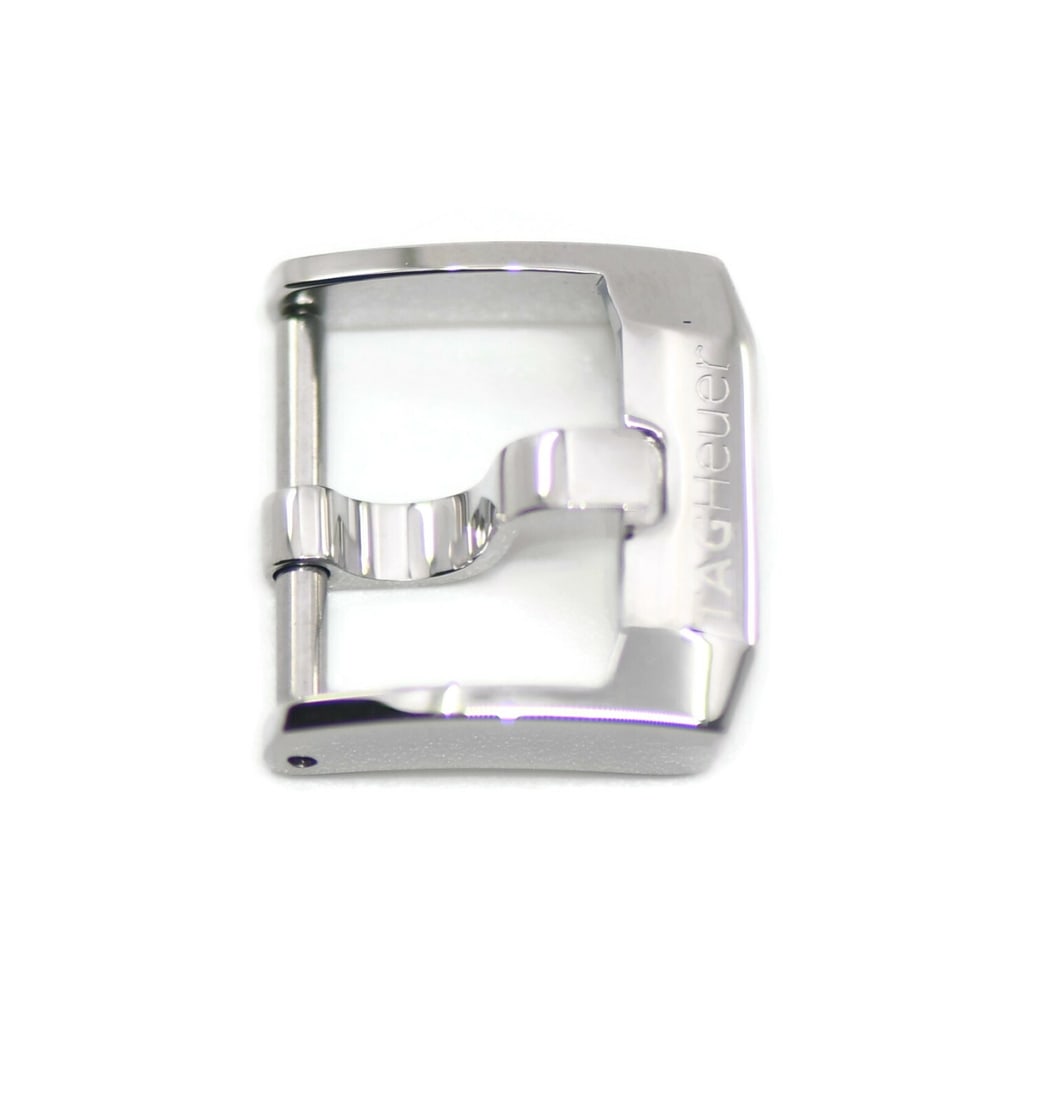 TAG Heuer Authentic Stainless Steel Tang Buckle FC1042 15mm: TAG Heuer Authentic Stainless Steel Tang Buckle FC1042 15mm This TAG Heuer stainless steel tang buckle is a perfect accessory for your wristwatch band. With a band width of 15 mm, it is designed speci