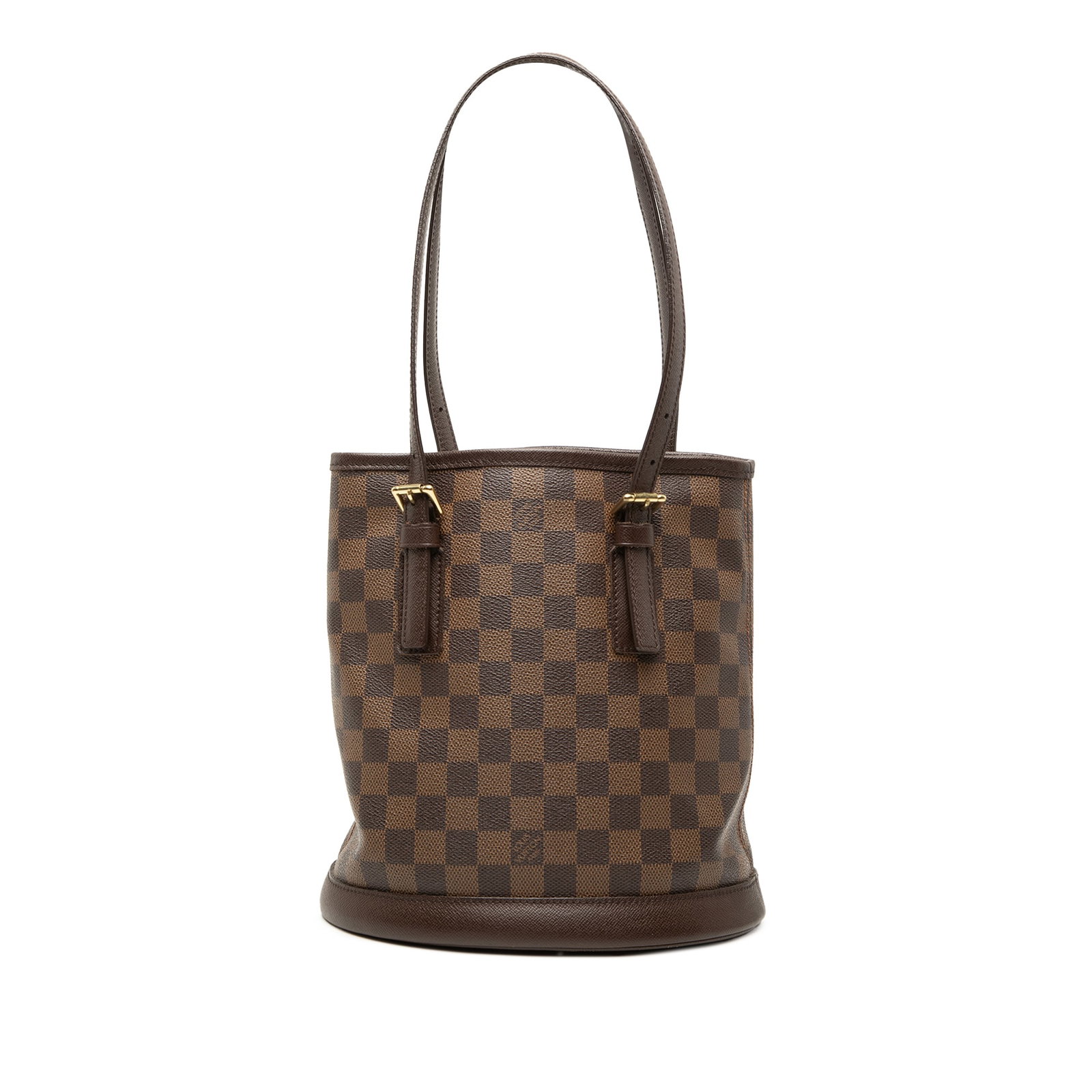 Louis Vuitton Marais Damier Ebene Brown Tote Bag: Louis Vuitton Marais Damier Ebene Brown Tote Bag This Louis Vuitton Damier Ebene Marais bag features a signature damier ebene canvas body complemented by leather trim and adjustable flat leather shoul
