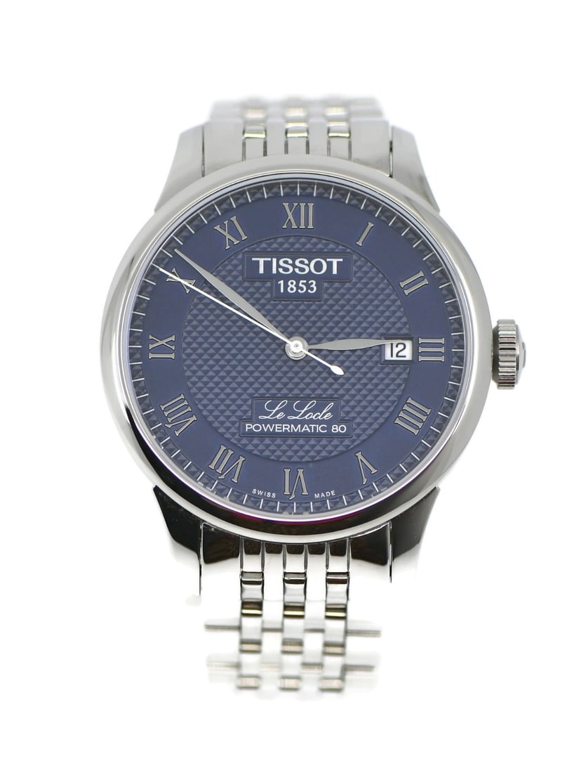 Tissot T006.407.11.043.00 Le Locle automatic wristwatch blue dial: Tissot T006.407.11.043.00 Le Locle automatic wristwatch blue dial Pre-owned Tissot Le Locle wristwatch with a polished stainless steel case and bracelet. This men's dress watch features a blue analog 