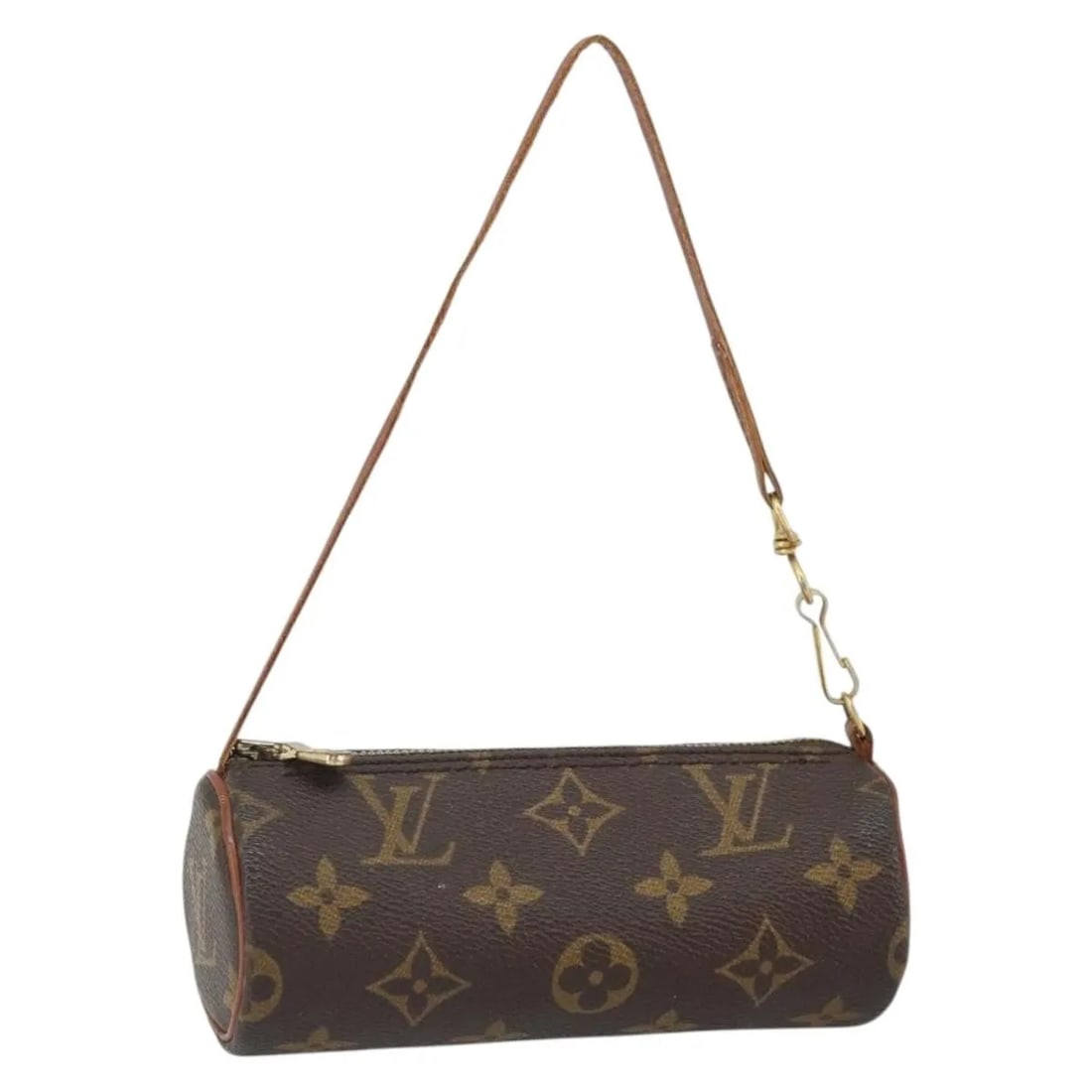 Louis Vuitton Monogram Canvas Papillon Pochette Bag 15.5cm: Louis Vuitton Monogram Canvas Papillon Pochette Bag 15.5cm Louis Vuitton Papillon Pochette in brown monogram canvas designed for women. This compact pouch features signs of use including surface rubbi