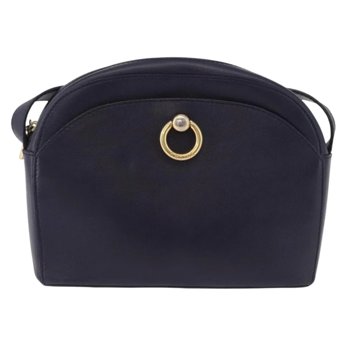 Celine Vintage Navy Leather Handbag 22cm x 18cm x 9cm: Celine Vintage Navy Leather Handbag 22cm x 18cm x 9cm Celine Vintage leather bag for women in navy, made in Italy. The item is in good condition with noted exterior rubbing, shape loss, stains, should