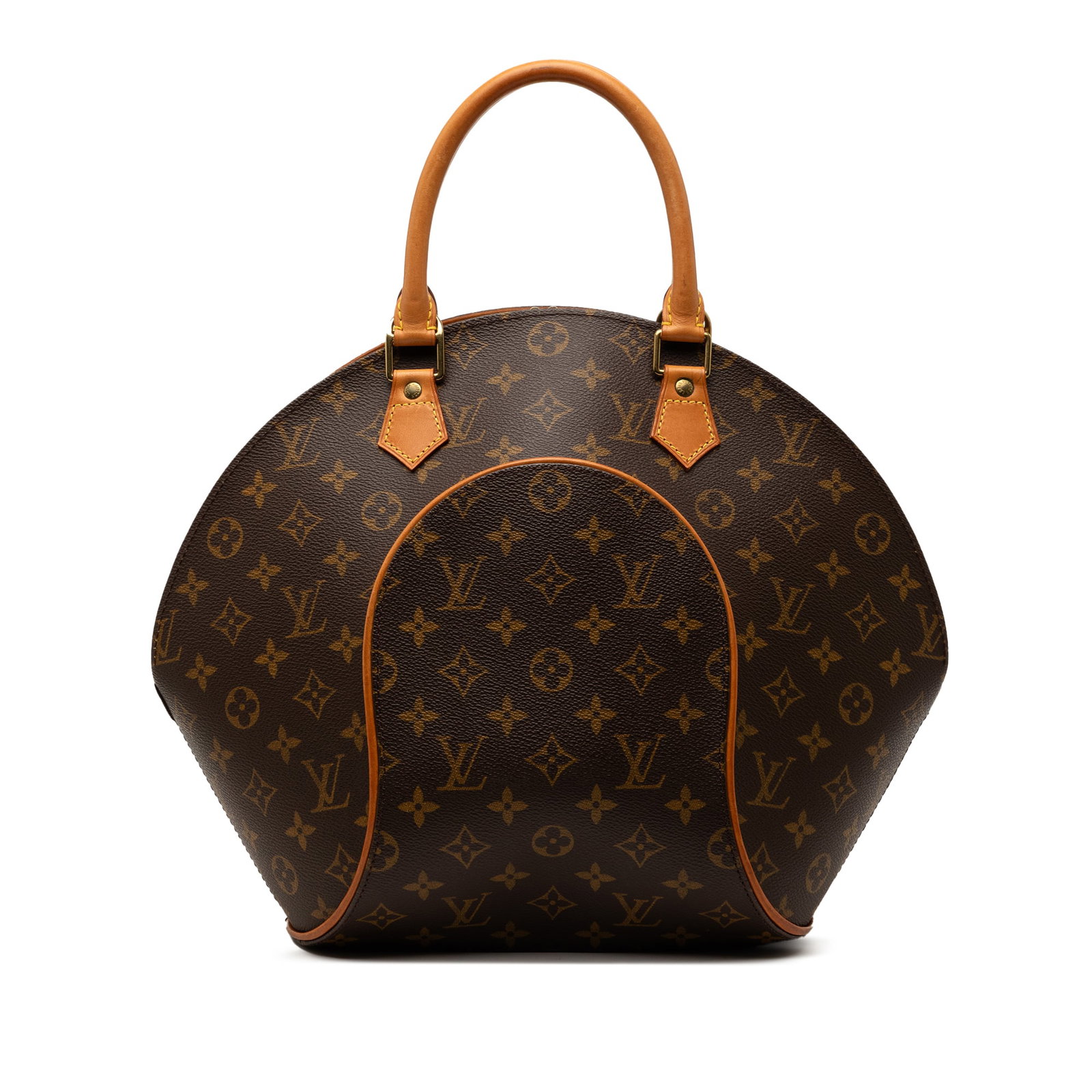 Louis Vuitton Ellipse MM Brown Monogram Canvas Handbag with Leather Trim (1 of 8)